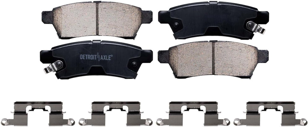 Detroit Axle - Brake Kit for 2005-2019 Nissan Frontier 2009-2012 Suzuki Equator, Drilled Disc Brake Rotors Ceramic Brakes Pads 2010 2011 Replacement: 11.14' inch Front and 11.26' inch Rear Rotor