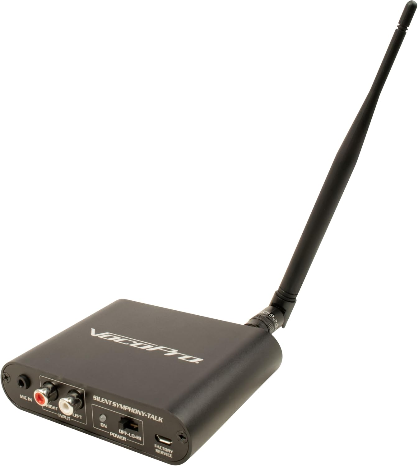VocoPro SILENT-DISCO-PRO-210 PRO Long-Range Silent Disco/Event Package with Two Transmitters and Ten Headphone Over Ear Receivers