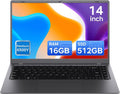 Laptop 16GB RAM 512GB SSD, Portable Lightweight Laptops with Pentium Gold 6500Y, 14 Inch FHD IPS Screen, USB 3.2, USB-C, HDMI, TF Card Slot, PC Laptop Computer Good for Business and Student