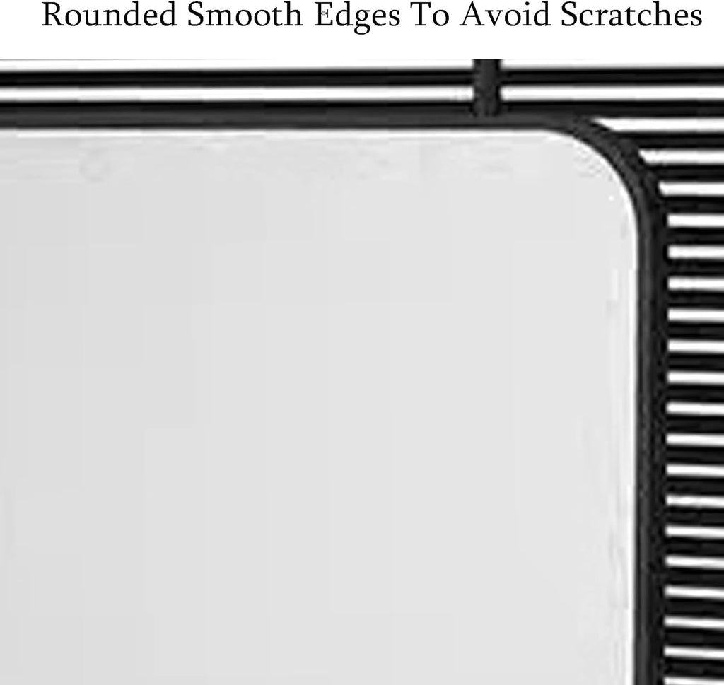 Ceiling Hanging Mirror,Wrought Iron Ceiling Decorative Mirror,Suitable for Bathroom/Restaurant/Bedroom(Black,50x80cm)