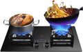 Tabletop/built-in Gas Stove,17760 BTU LPG/NG Tempered Glass Gas Cooktop 2 Burners,Flameout Protection,Suitable for Home and Commercial Use (Size : LPG)