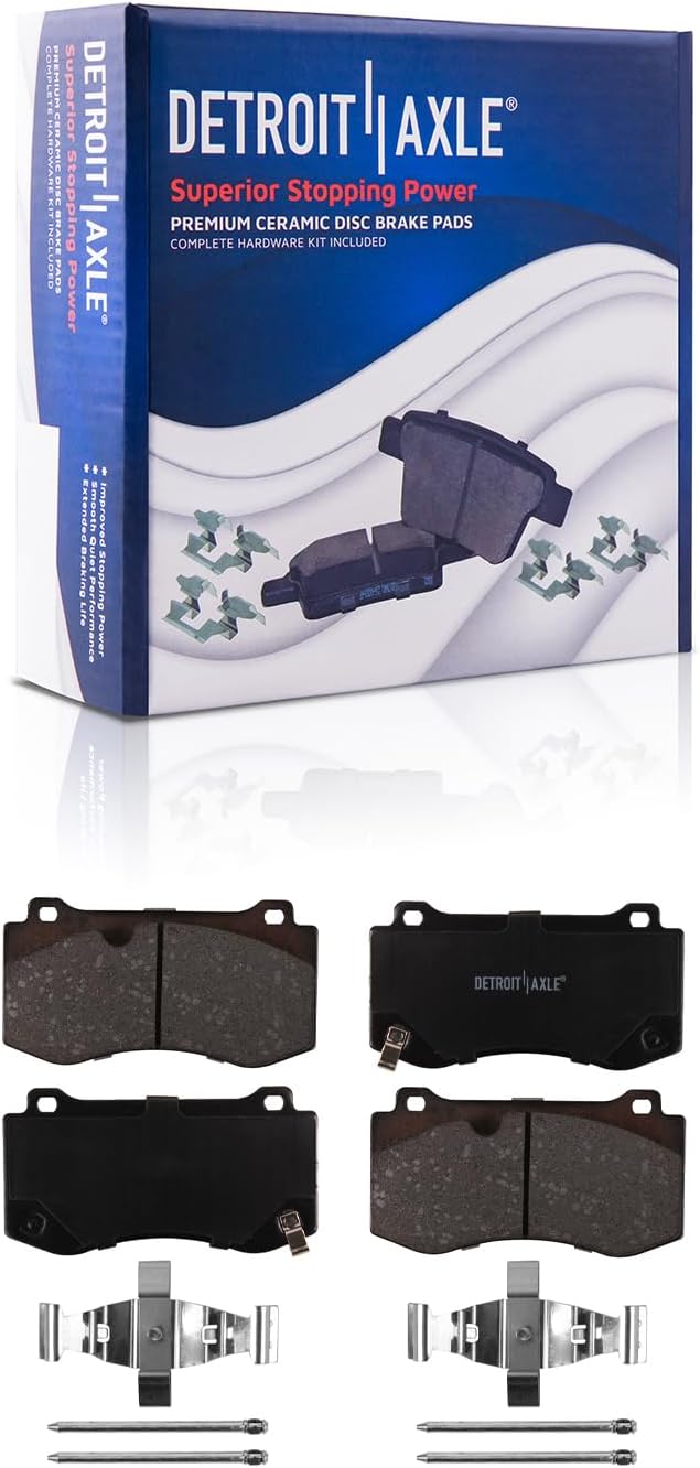 Detroit Axle - 10pc Brake Kit for Chrysler 300 Dodge Charger Challenger Magnum, Brakes Rotors Ceramic Brakes Pads Replacement : 14.17' inch Front and 13.78' inch Rear Rotors