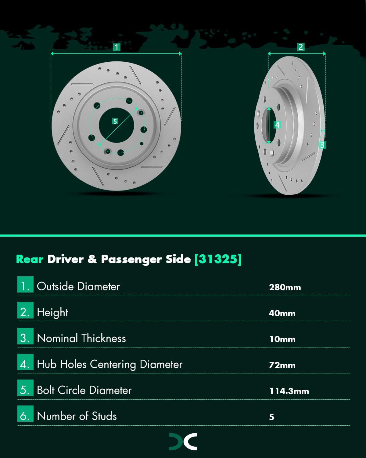 SCITOO Pads and Rotors Kit,Disc Brake Rotors Ceramic Pads fit for 2006-2011 for Ford for Fusion, 2007-2011 for Lincoln MKZ, 2006 for Lincoln Zephyr, 2006-2013 for Mazda 6, 2006-2011 for Mercury Milan