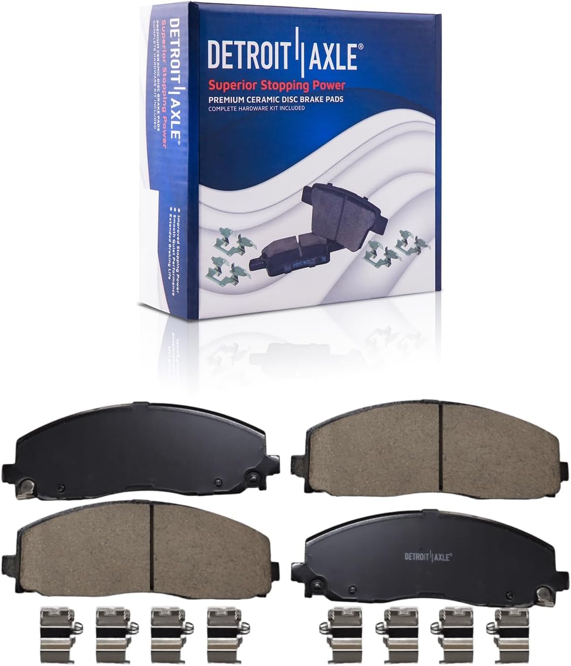 Detroit Axle - Front Brake Kit for Jeep 2018-2023 Wrangler, 12.99' inch Drilled and Slotted Disc Brakes Rotors Ceramic Brake Pads with Hardware 2019 2020 2021 2022 Replacement