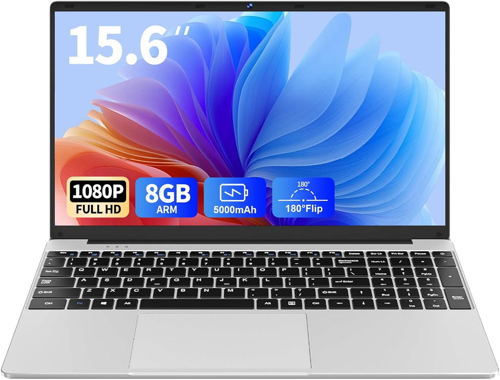 15.6' School Laptop,Compatible With Windows 11 Laptop Computer for Business ,8GB RAM 256GB SSD,Intel N4000, FHD 1920 x 1080 Screen,MS Office,WiFi,BT4,2xUSB3.0,Long Battery Life Student Computer