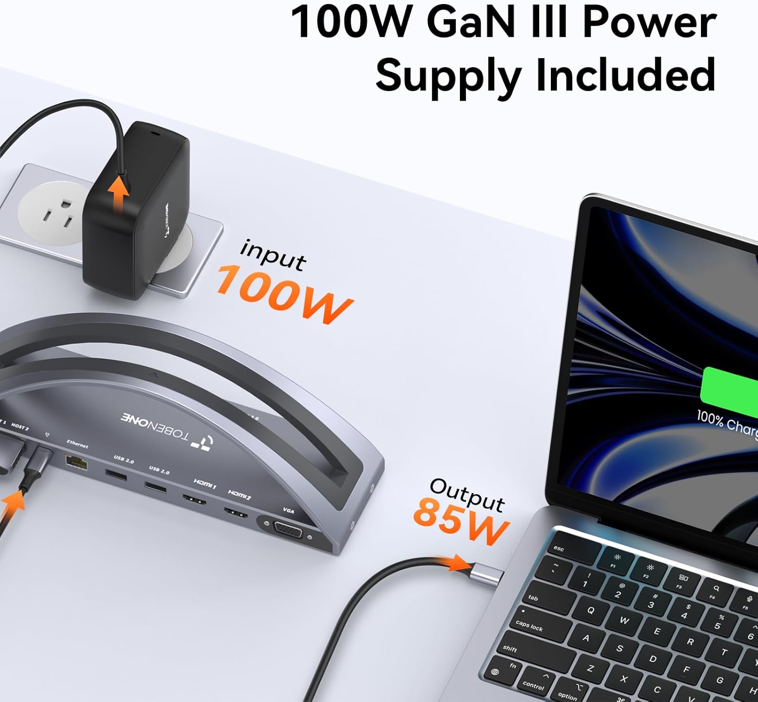 TobenONE MacBook Docking Station Dual 4K Monitor for M1-M5 Pro/Max, 13-in-2 USB C Docking Station with 100W Power Adapter, Laptop Dock Stand with 2 HDMI, VGA, 5 USB, PD 3.0, RJ45, SD/Micro SD, Audio
