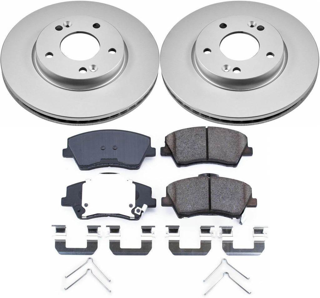 PowerStop Front Brake Kit for Hyundai Elantra 2017-20 - Fully-Coated Disc Rotors with Z17 Ceramic Brake Pads Replacement, CRK7370