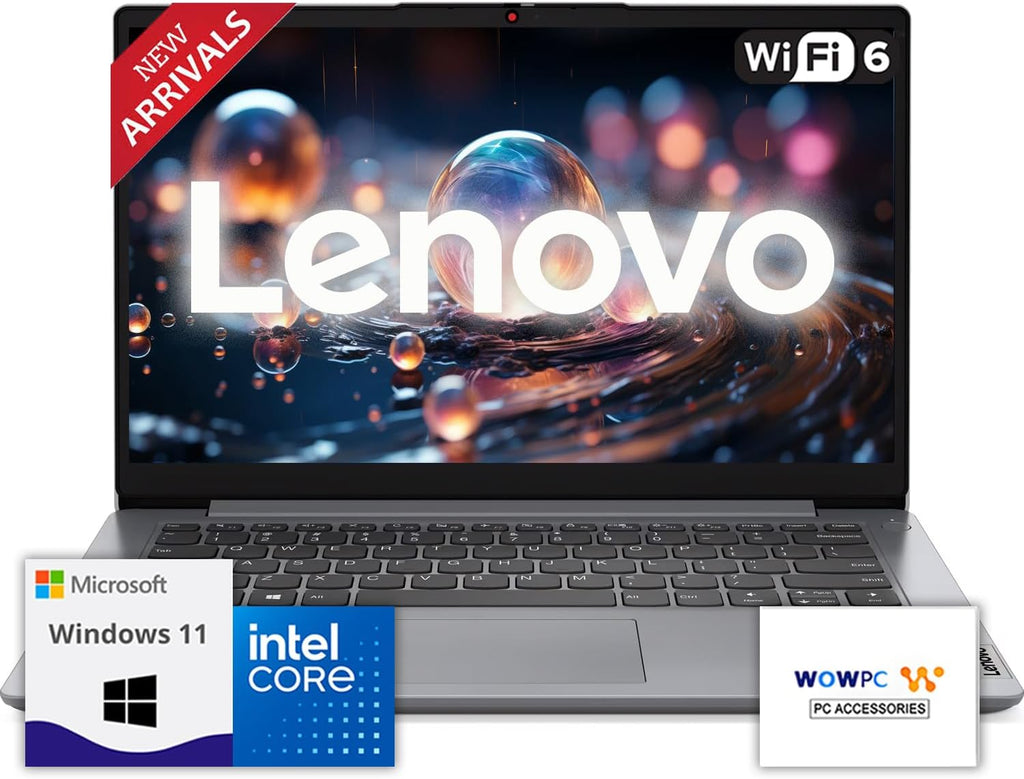 Lenovo IdeaPad Laptop with Microsoft Office, Intel High Performance CPU, 11 Hour Battery, SD-Card Reader, Webcam + USB-C, WOWPC Recovery USB, Windows 11 (20GB RAM | 1152GB SSD)