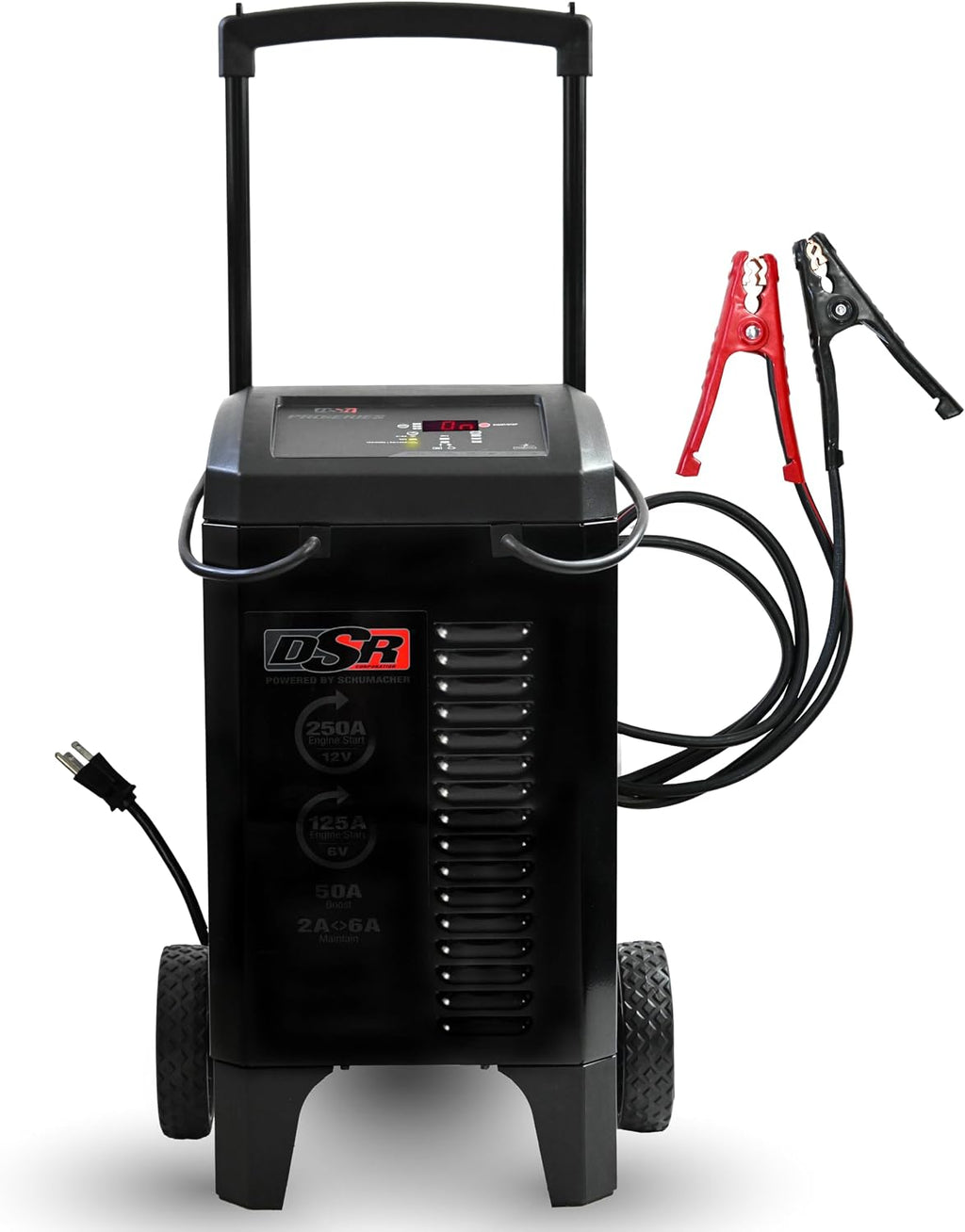 Schumacher Electric DSR Pro Series 6V / 12V Wheeled Battery Charger & Engine Starter - Heavy Duty Car Battery Charger & Maintainer - Fully Automatic - 125 / 250 Amps - DSR161