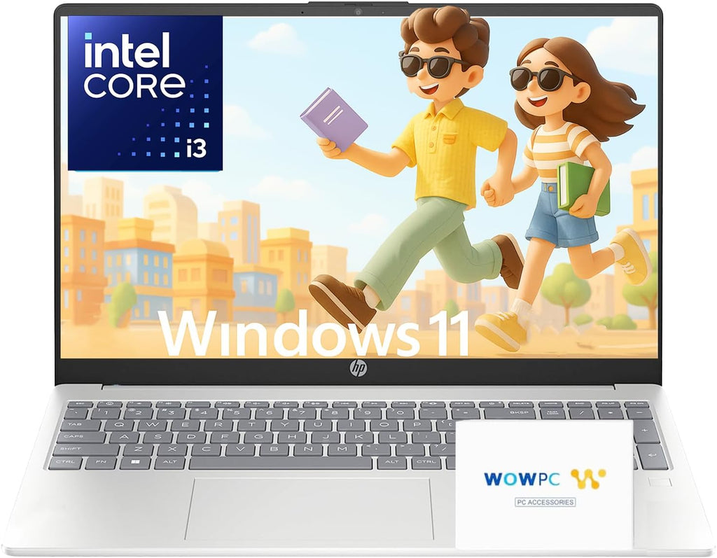 HP 2025 Pavilion 15.6 FHD (1920 x 1080) Laptop Computer • Intel 8-Cores i3 CPU • 16GB RAM • 512GB SSD • Wi-Fi 6 • Fingerprint Reader • WOWPC Recovery USB • Windows 11 with Microsoft Office Suite