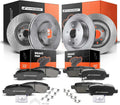 A-Premium Front Vented & Rear Solid Disc Brake Rotors + Ceramic Pads Kit Compatible with Select Nissan Models - Maxima 2009-2014 2016-2019, 3.5L, 12-PC Set