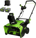 Greenworks Pro 60V 22' Brushless Cordless Snow Blower (Single Stage), (2) 5.0Ah Batteries and Dual Port Charger Included