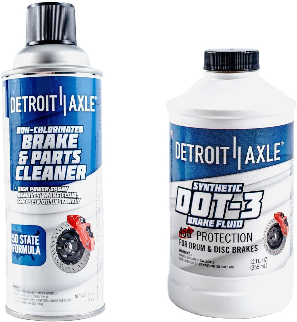 Detroit Axle - REAR Brake Kit for 1994-1999 Dodge Ram 1500 Brake Drums Semi-metallic Brakes Shoes 1995 1996 1997 1998 Replacement w/Brake Cleaner & Fluid