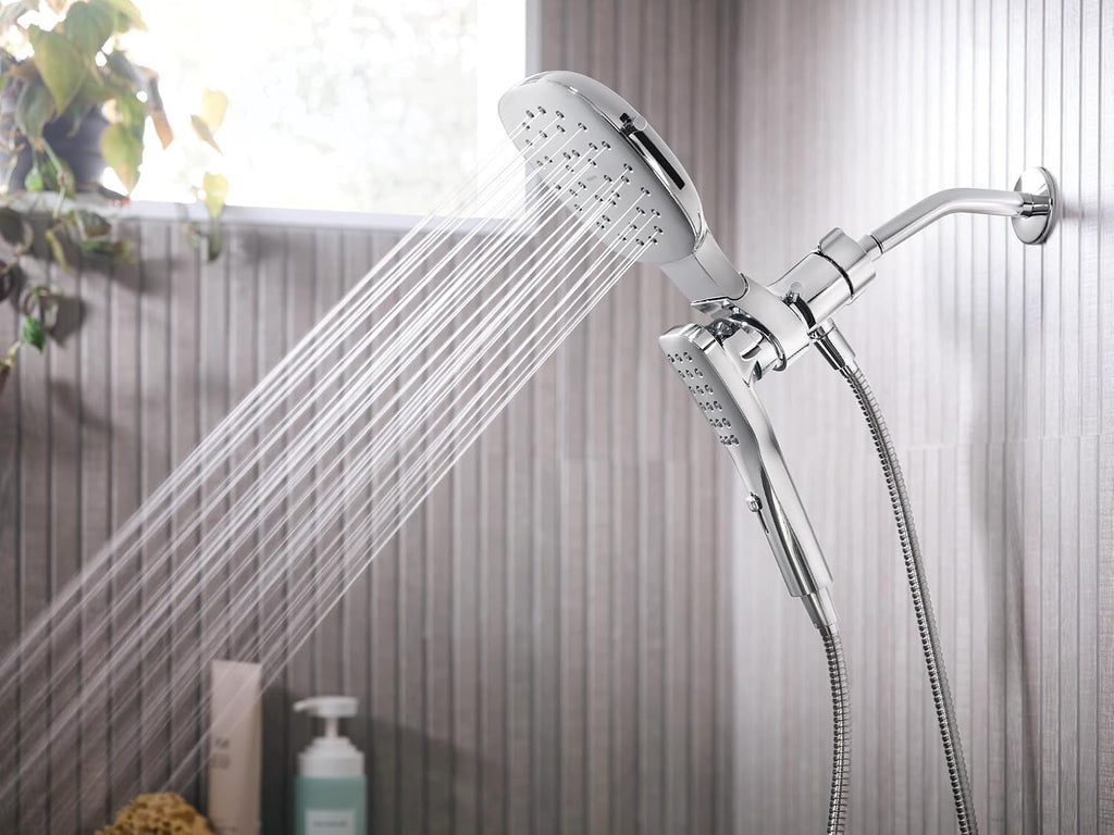Moen Verso Eco-Performance Infiniti Dial Square Rain Shower Head with Detachable Hand Shower Combo, 7-Inch Spray Head, Chrome, 220C5EP