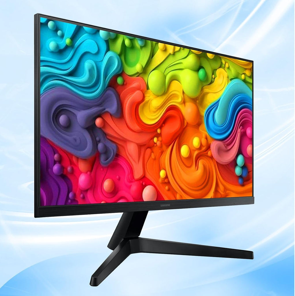 Samsung S24 inch Full HD (1920x1080) Monitor, 100Hz Refresh Rate, 5ms, Contrast Ratio 3000:1, Ergonomic Design, Eye Care, Flicker-Free, Game Mode, HDMI & VGA, Tilt Adjustment, Black
