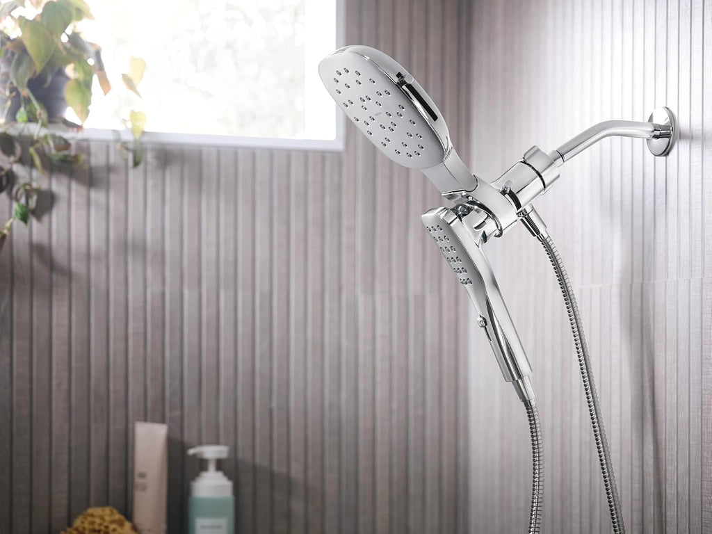 Moen Verso Eco-Performance Infiniti Dial Square Rain Shower Head with Detachable Hand Shower Combo, 7-Inch Spray Head, Chrome, 220C5EP