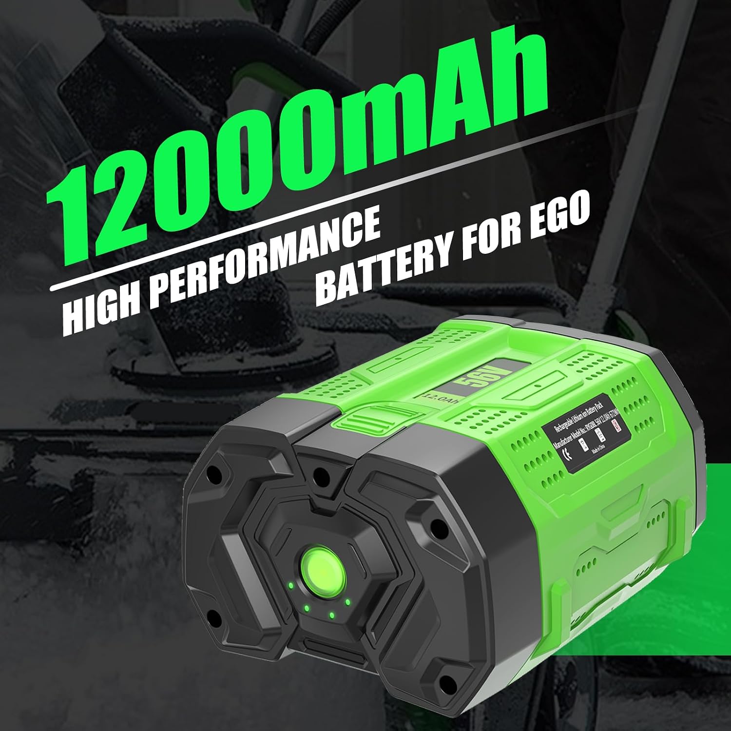 Enermall 1Pack 56V 12000mAh Replacement Battery for EGO 56V Battery BA2800T Compatible with EGO 56 Volt Battery Tools Lawn Mower Leaf Blower