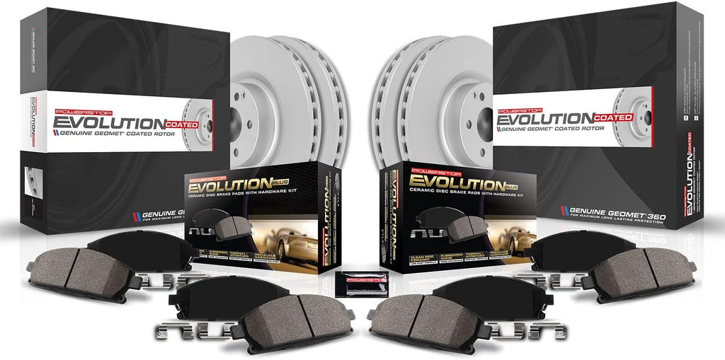PowerStop Front and Rear Brake Kit for Mazda CX-30 2020-23 - Fully-Coated Disc Rotors with Z17 Ceramic Brake Pads Replacement, CRK9137
