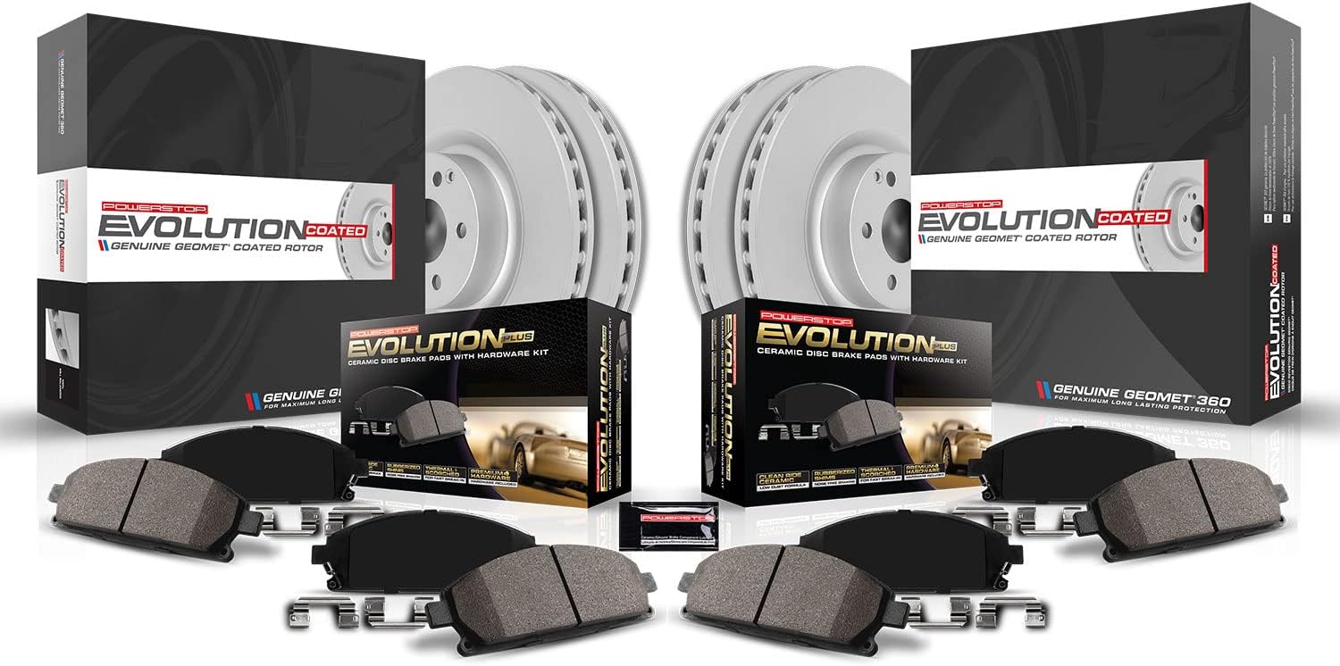 PowerStop Front and Rear Brake Kit for Mazda CX-30 2020-23 - Fully-Coated Disc Rotors with Z17 Ceramic Brake Pads Replacement, CRK9137