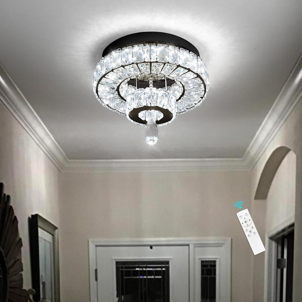 Modern Chandelier Bedroom Light Indoor LED Dimmable Lights Ceiling Chandeliers for Dining Room Kitchen Entryway Black 20W LEDs Fixtures 1600 Lumens