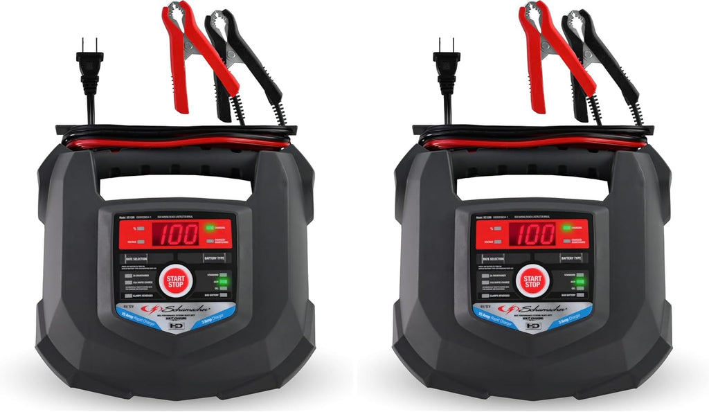Schumacher Electric Car Battery Charger and Maintainer SC1280 4-in-1, 15 Amp, Fully Automatic for 6v and12v Automobile Batteries - Ideal for Motorcycles, Cars, Trucks, SUVs, Marine Batteries, and More