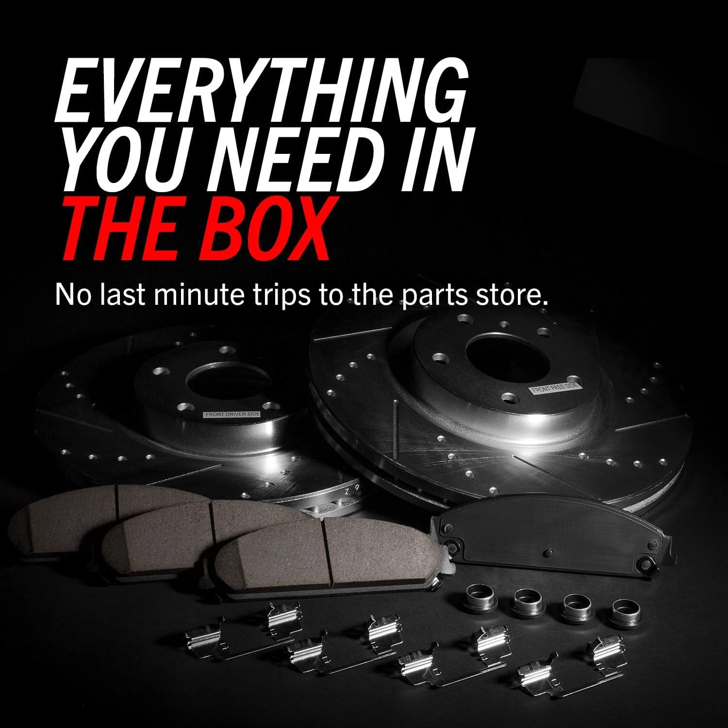 PowerStop Front and Rear Brake Kit for Honda Odyssey 2018-20 - Drilled and Slotted Disc Rotors with Carbon-Fiber Ceramic Brake Pads Replacement, K7923