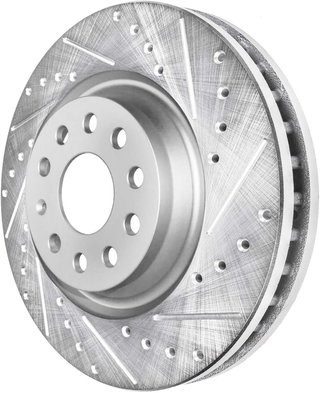 Detroit Axle - Front Brake Kit for Volkswagen Arteon CC Jetta GTI Golf R Audi A3 Quattro Q3 S3, Drilled and Slotted Disc Brake Rotors Ceramic Brakes Pads Replacement: 13.39' inch Rotor