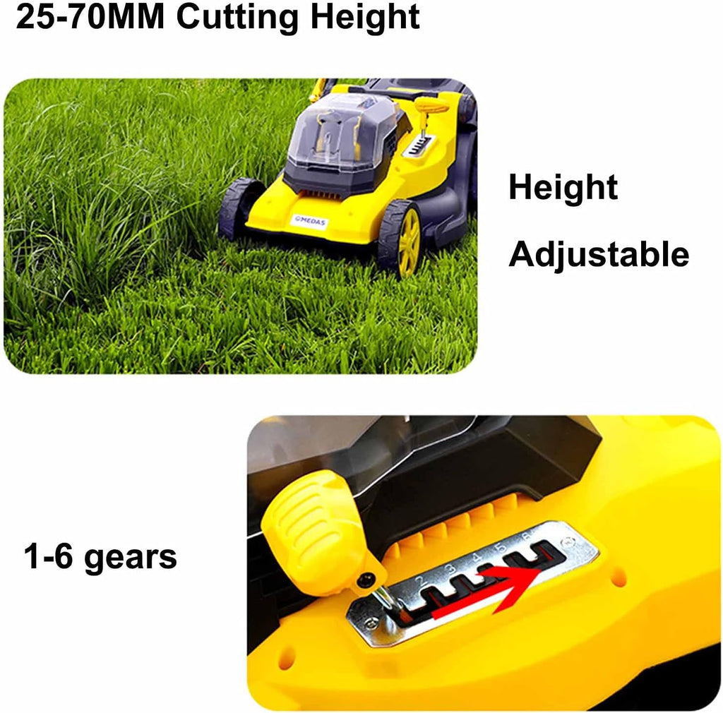 Electric Rotary Lawn Mower, 40cm Cutting Width, 40V Cordless Lawnmower with Battery and Charger, 45L Grass Box, Folding Push Lawn Trimmer