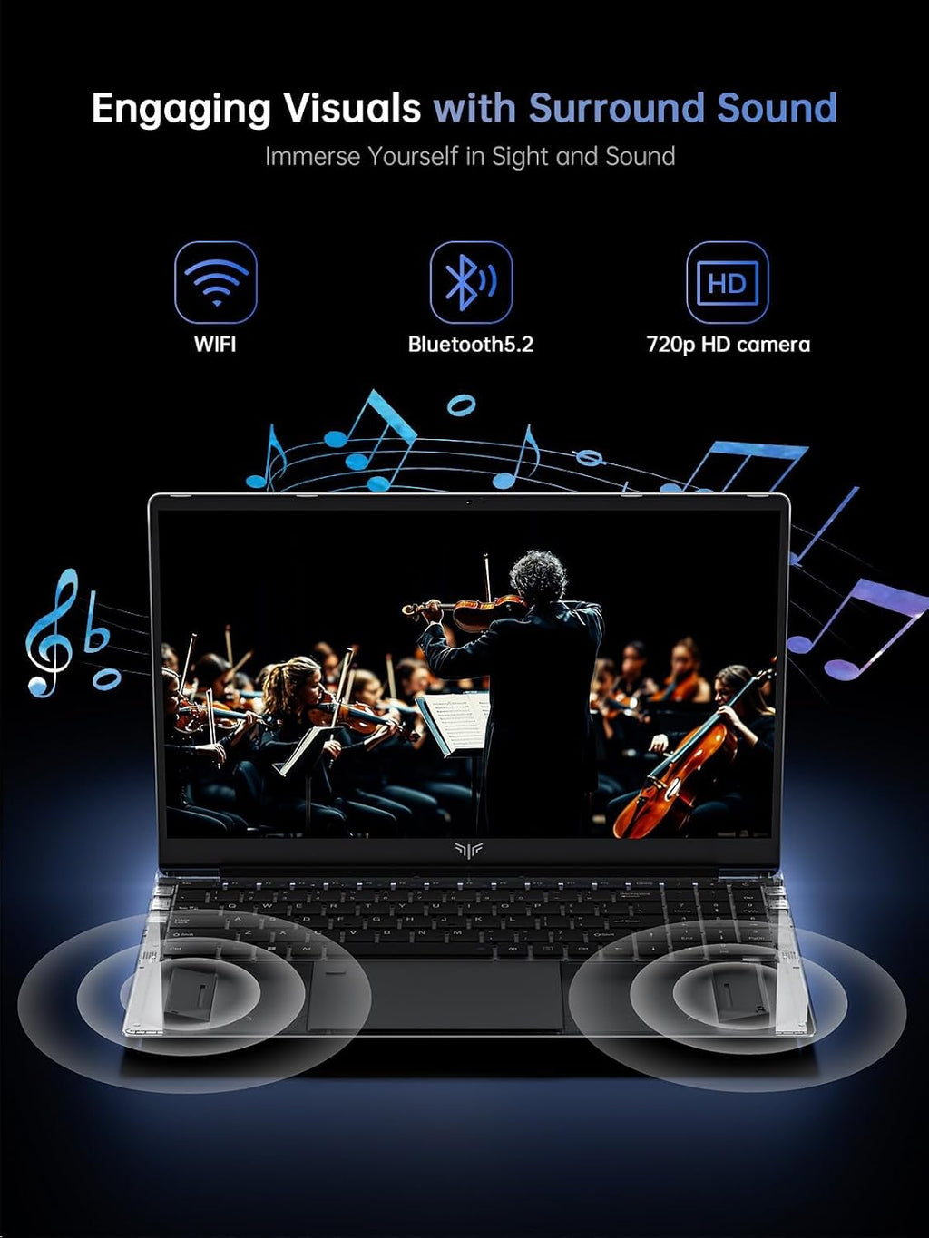 2026 Laptop, 8GB RAM 256GB SSD Laptop Computer, 15.6-inch Laptop with 12th Quad-Core Processor(Up to 3.4GHz), 1920P FHD Display, WiFi 5, USB3.2, Type_C