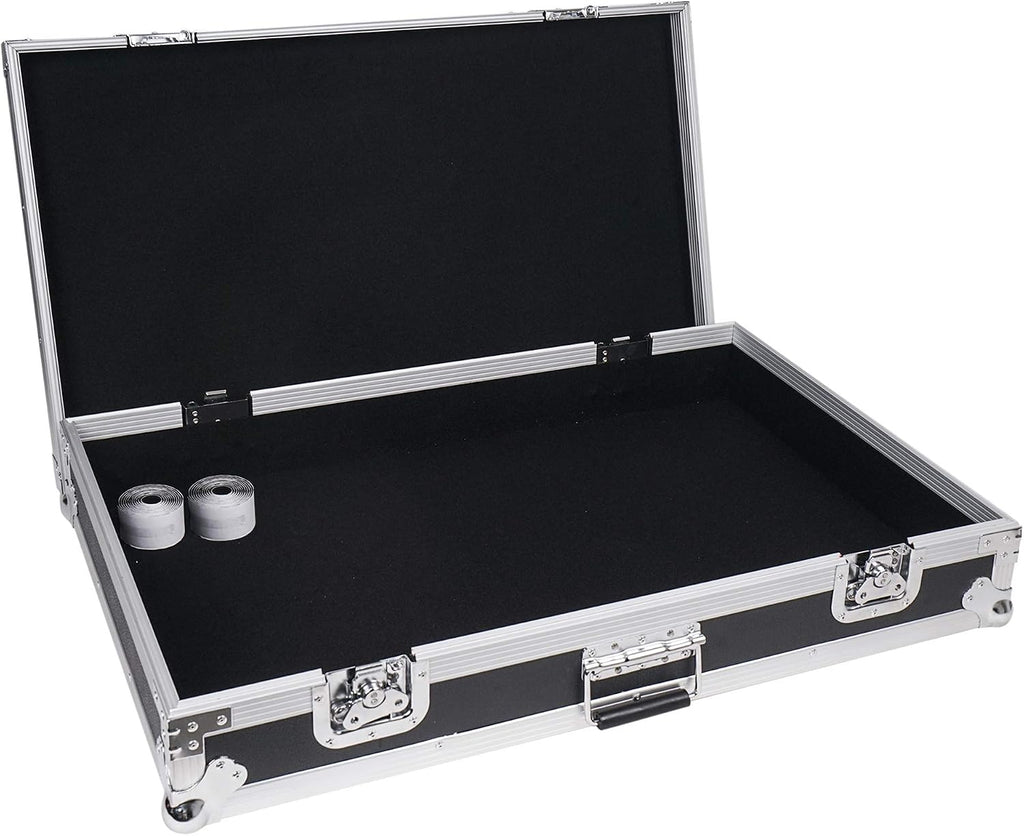 Sound Town Heavy-Duty Plywood Guitar Pedal board ATA Road Case with Pedal Mounting Tape fastener, Interior: 32.7' x 19' (STRC-PD2)