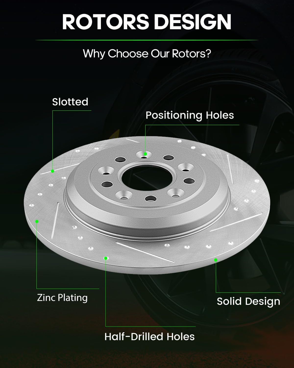 SCITOO CB5Z1125A,120.61102,54171;54166 ATD1508C,D1508-8715 8G1Z 2C026-A,54125 ATD1377C,D1377-8488 Front Rear Brake Pads and Rotors Fit For 2011-2018 For Ford Explorer,2012-2017 For Ford Flex
