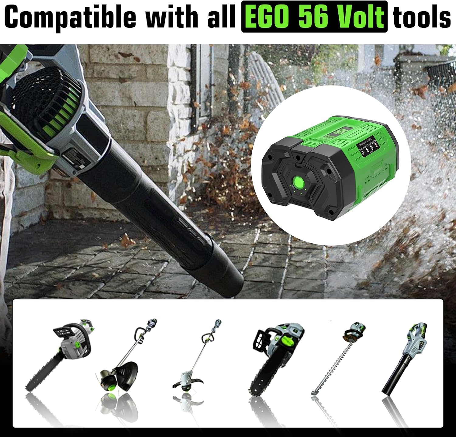 [ 12,000 mAh Ultra-High Capacity ] 2-Pack 56V Lithium Ion Battery Replacement for EGO 56V Battery Compatible with All EGO 56V Battery Power Tools CS1604 CS1804 HT2400 LB6504 PH1400 Tools Battery