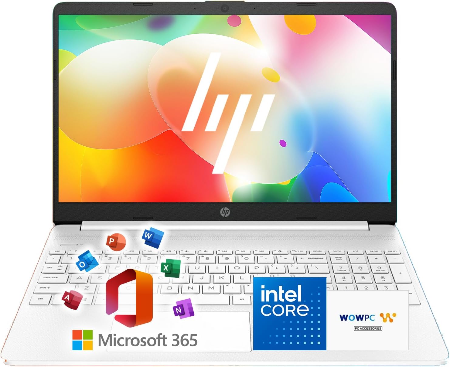 HP 250 G9 Laptop for Business & Student with Microsoft Office 365, Intel Dual-Core Processor, 15.6' Anti-Glare LED Display, 16GB RAM, 256GB SSD, Wi-Fi 6, RJ-45 Ethernet, Windows 11 Pro, WOWPC USB