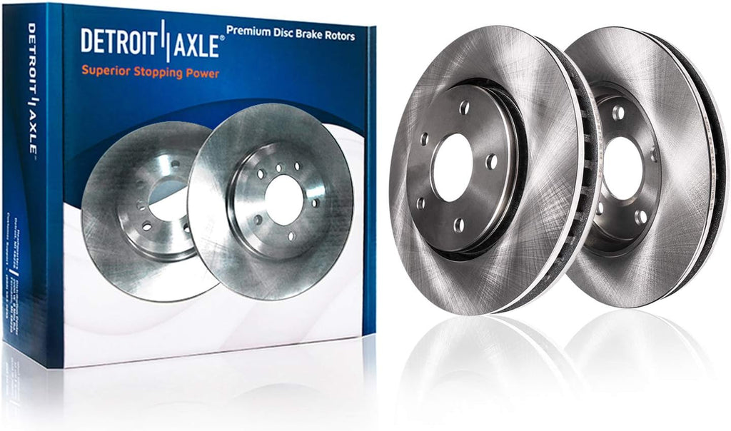 Detroit Axle - Brake Kit for 04-17 Nissan Quest Brake Rotors Ceramic Brakes Pads 2004-2007 2008 2009 2010 2011 2012 2013 2014 2015 2016 2017 Replacement: 11.42' inch Front and 12.13' inch Rear Rotors