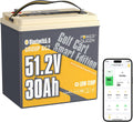 Power Queen 48V 30Ah Lithium Golf Cart Battery,GC2 LiFePO4 Battery Bluetooth,100A Smart BMS,Low-Temp Protection, Support up to 3kW Motor, Max 4.096kW Continuous Power Output, Perfect for Golf Carts