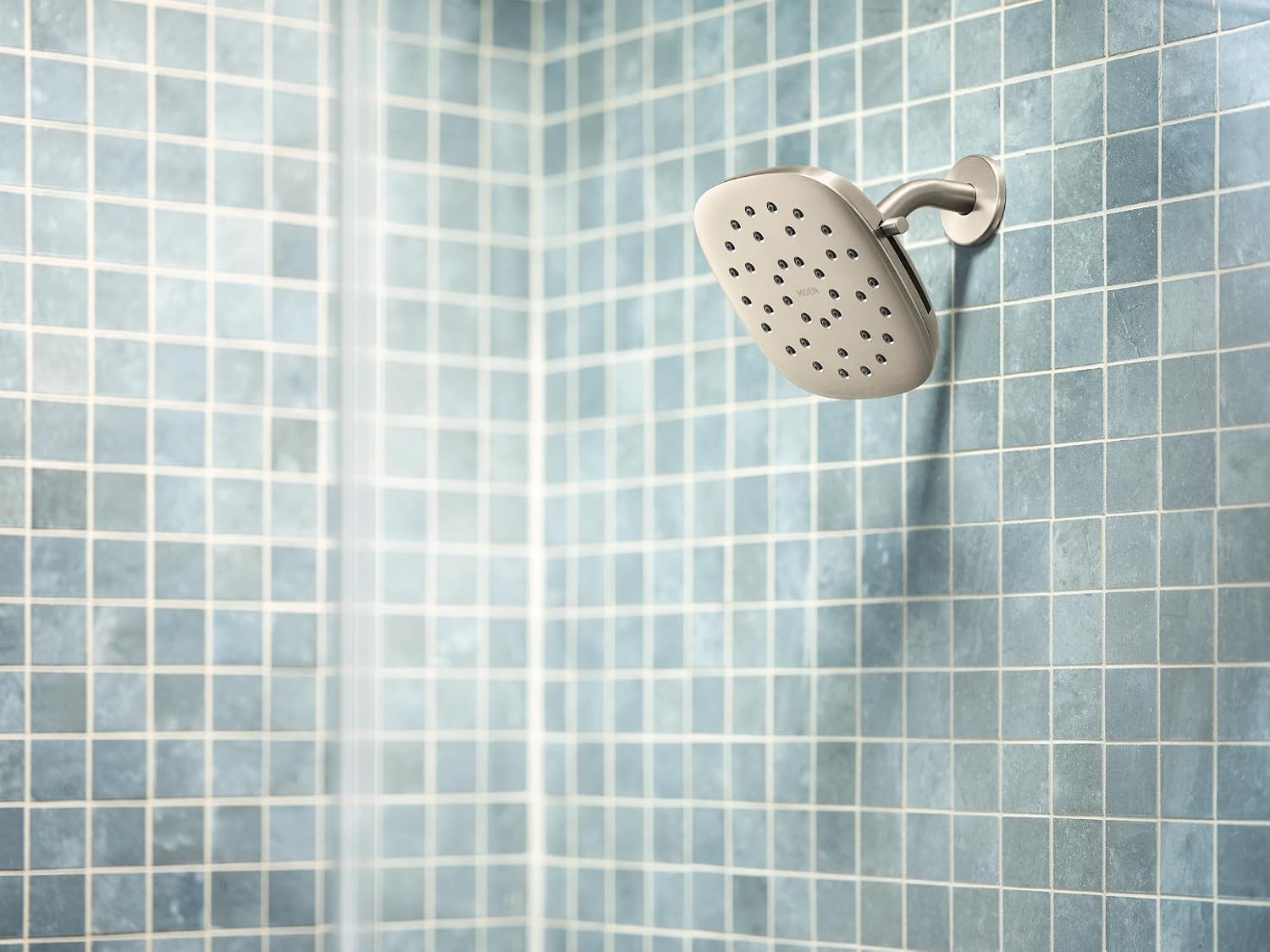 Moen Verso Infiniti Dial Square Rain Shower Head, 7-Inch Diameter Spray Head, Brushed Nickel, 220R5BN