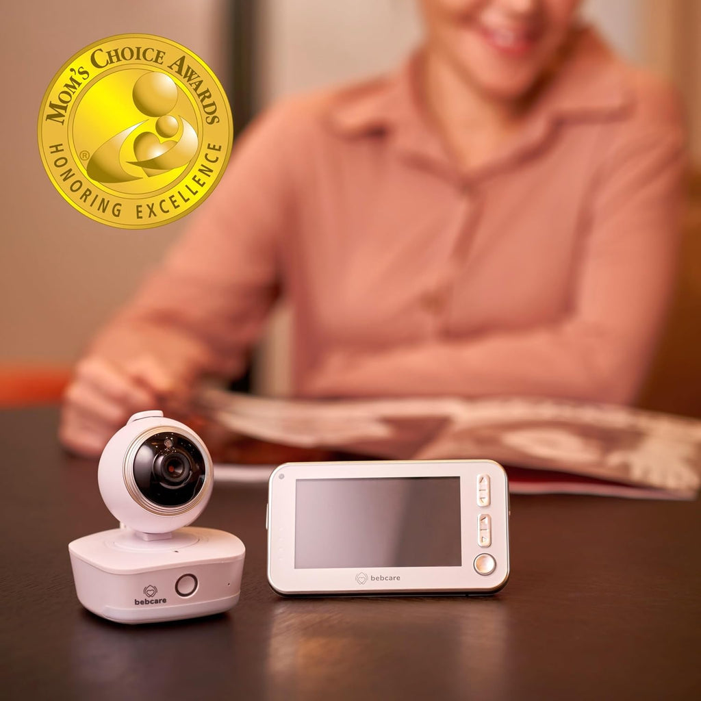Bebcare Motion - Video Baby Monitor (2-Camera Bundle): 4.3' Ultra-Clear Screen, 360° Pan-and-Tilt Camera, Temperature Sensor, Motion and Sound Alert, Auto Baby Tracking Camera