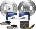 Detroit Axle - Brake Kit for 2012-2015 Honda Civic, 2013 2014 Front Drilled and Slotted Disc Brake Rotors Ceramic Brakes Pads Rear Brake Drums Brakes Shoes Replacement : 10.31' inch Front Rotors