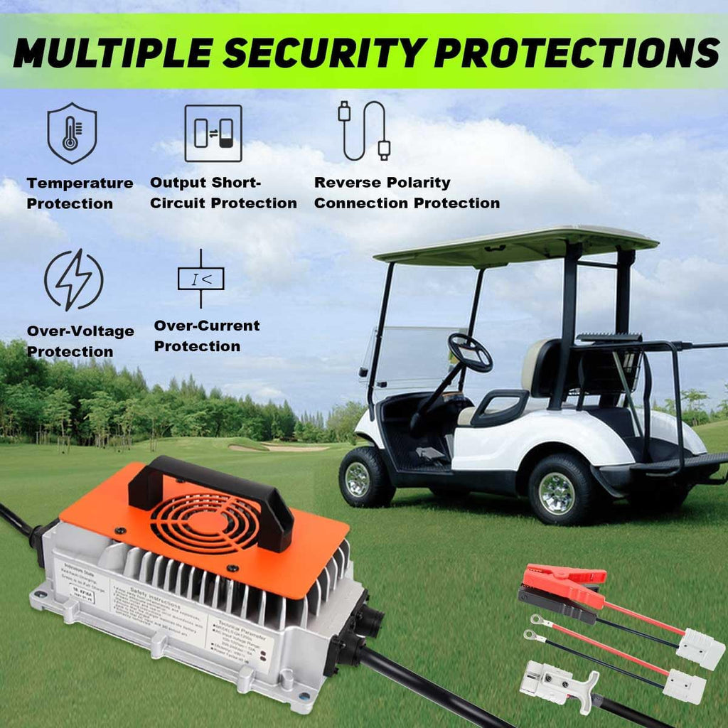 48V 160Ah Golf Cart Battery Lithium LiFePO4 Battery, with Touch Monitor & Mobile APP, 58.4V 18A Charger, Max 10.24kW Power Output, Built-in 200A BMS, Perfect for Golf Cart