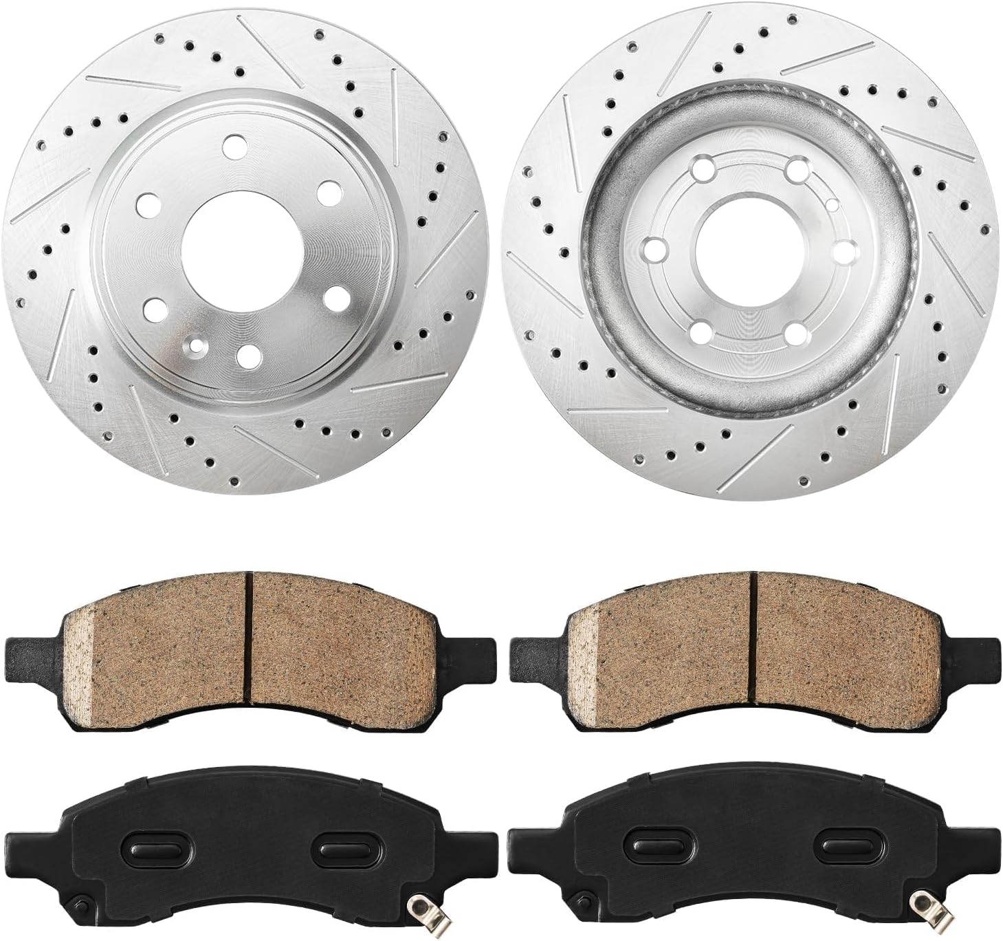 Torchbeam Front Brake Kit for 2009-2017 Traverse, 2007-2016 Acadia, 2008-2017 Enclave, 2007-2010 Outlook, 2017 Acadia Limited, Brake Pads and Rotors Kit Replacement 55150+D1169