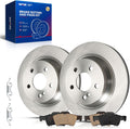 KAX Rear Brake Pads and Rotors for Mercedes-Benz E350 2006-2016, E320 2003-2005, CLS550 2007-2011, E400 2013-2016, Vented Brake Rotor Ceramic Brake Pads Replacement (#34247+D986, 11.81inch, 300MM)