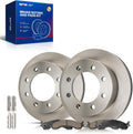 KAX Front Brake Pads and Rotors for Dodge Ram 2500 2000-2002, Ram 3500 2000-2002, Smooth Vented Disc Brake Rotor Ceramic Brake Pad Replacement (#5393+D859, 12.86inch, 326.7MM)