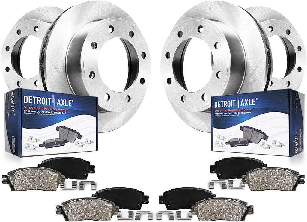 Detroit Axle - Brake Kit for 2020 2021 Chevrolet GMC Silverado Sierra 2500 3500 HD Disc Brake Rotors Brakes Pads Replacement : 13.98' inch Front and 14.17' inch Rear Rotor
