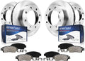 Detroit Axle - Brake Kit for 2020 2021 Chevrolet GMC Silverado Sierra 2500 3500 HD Disc Brake Rotors Brakes Pads Replacement : 13.98' inch Front and 14.17' inch Rear Rotor