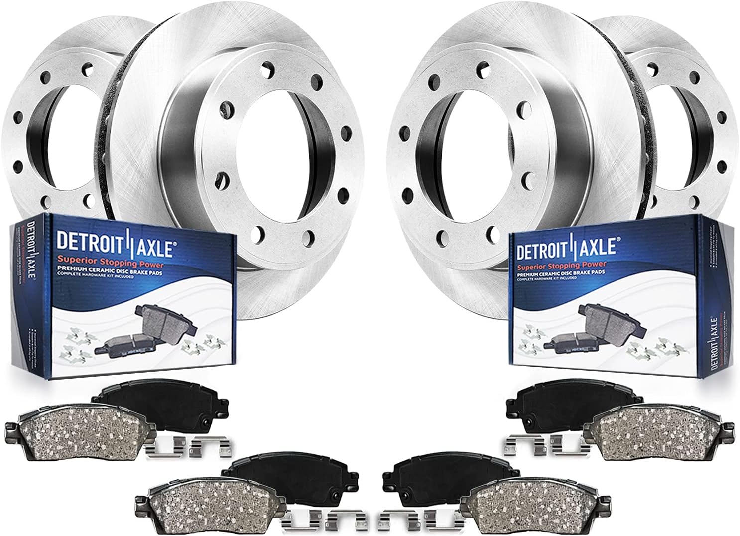 Detroit Axle - Brake Kit for 2020 2021 Chevrolet GMC Silverado Sierra 2500 3500 HD Disc Brake Rotors Brakes Pads Replacement : 13.98' inch Front and 14.17' inch Rear Rotor