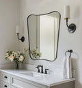 MIRRORART Contempoary 22x30'' Black Vanity Mirror for Bathroom Sink | Medium Irregular Wall Mirrors Butterfly-Shaped in 1'' Premium Metal Frame for Home Remodel, Entryway, Hang Vertical Only