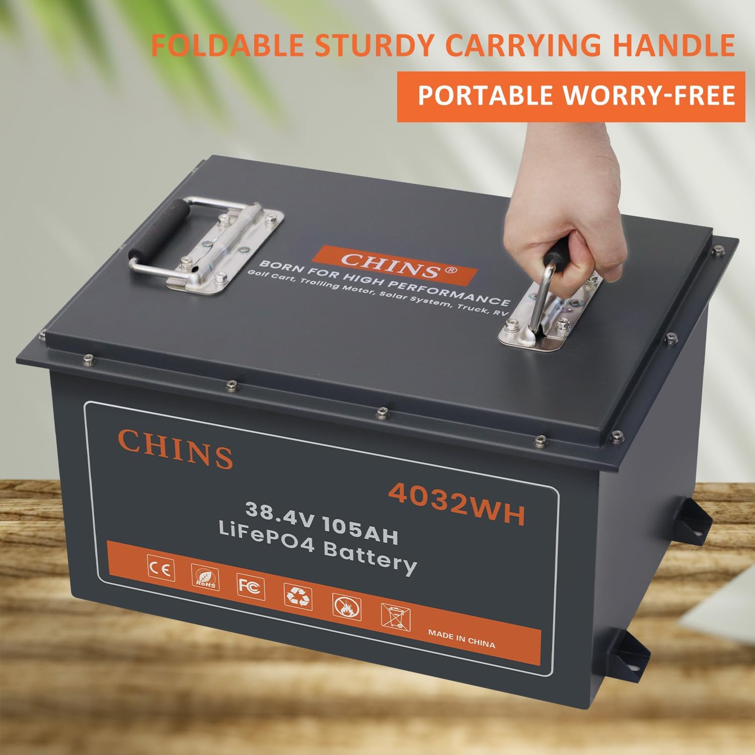 36V Golf Cart Battery 105AH with Touch Monitor & Mobile APP, 36V Lithium Golf Cart Battery with 48V 18A Charger, 200A BMS - 1000A Peak Current, 5000+ Cycles