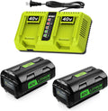 2 Packs 6.5Ah OP40601 Battery and OP401 Charger Replacement for Ryobi 40V Battery and Charger Combo