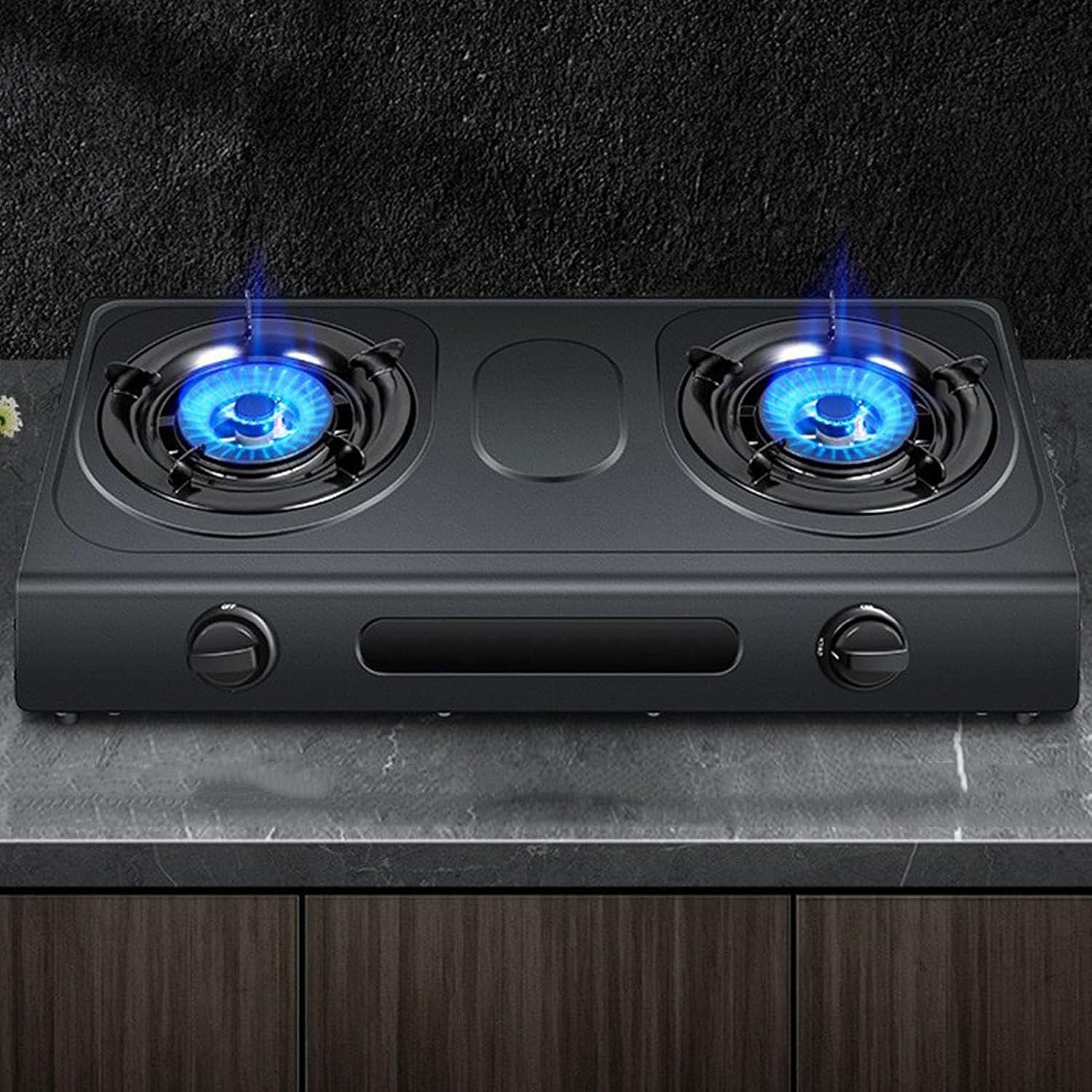 NIKKHO Gas Stove,2 Stove Eyes Burner,Suitable for Home and Commercial Use,NG/LPG Convertible,with Flame Out Protection,Suitable for Home and Outdoor (Color : NG)