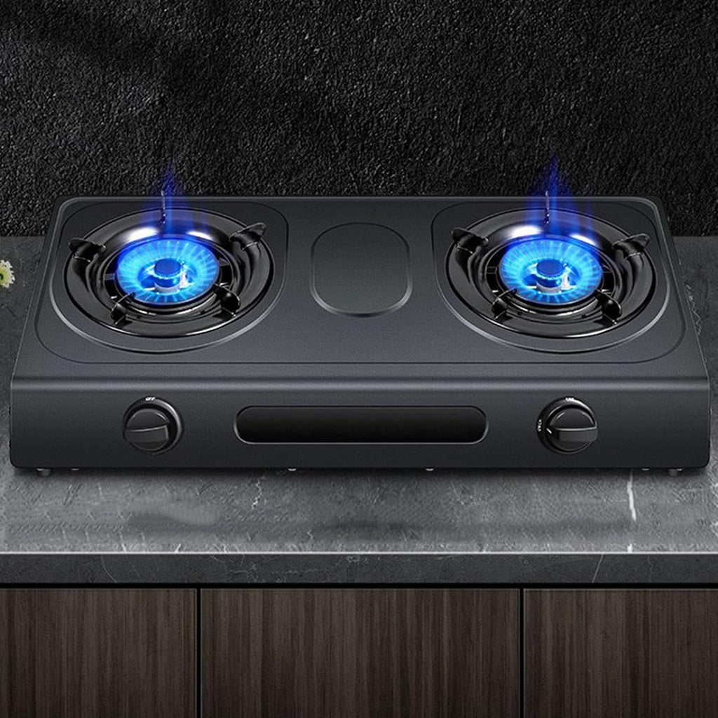 NIKKHO Gas Stove,2 Stove Eyes Burner,Suitable for Home and Commercial Use,NG/LPG Convertible,with Flame Out Protection,Suitable for Home and Outdoor (Color : LPG), 54768